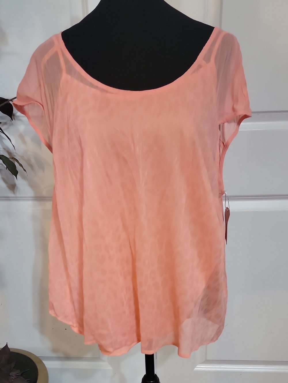 Massimo Peach Short-Sleeve Scoop Neck Tunic